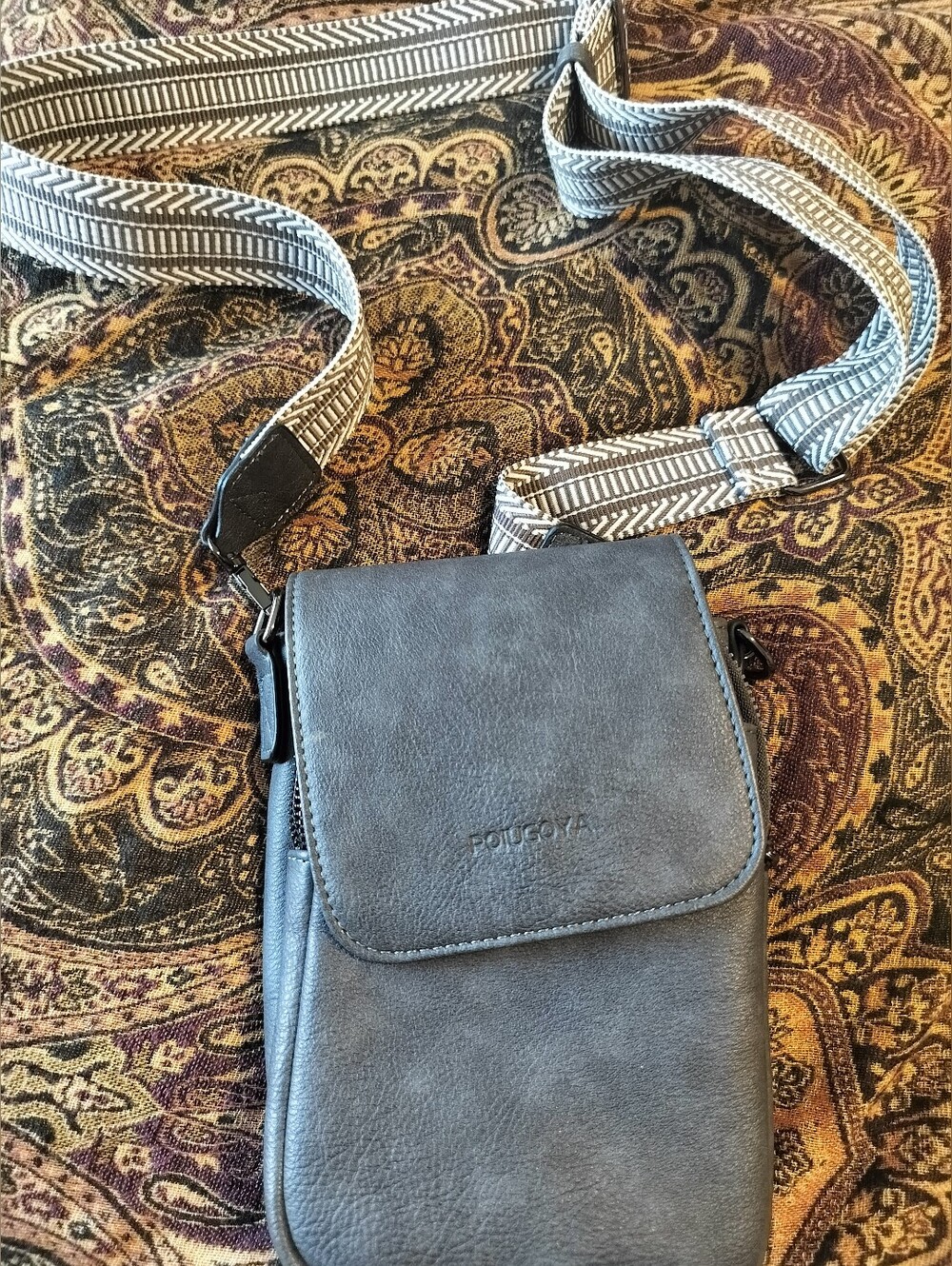 Poiugoya Small Crossbody Belt Bag in Dark Gray